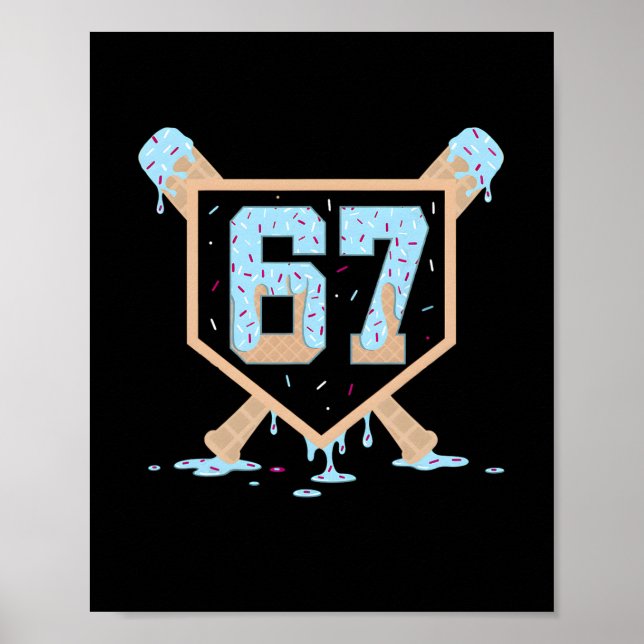 67 Eis-Drip Bysebyll Meme Lustig Six Seven Ge Poster (Vorne)