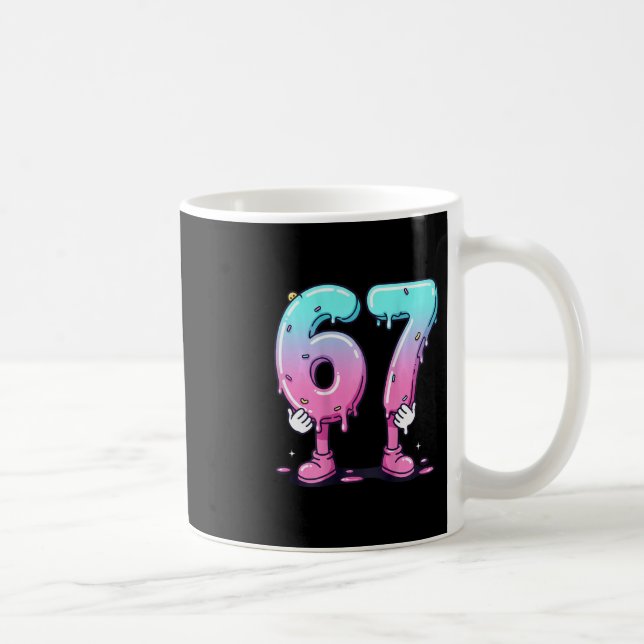 67 Eis Drip (ck) Six Seven Meme für Gen Alph Kaffeetasse (Rechts)