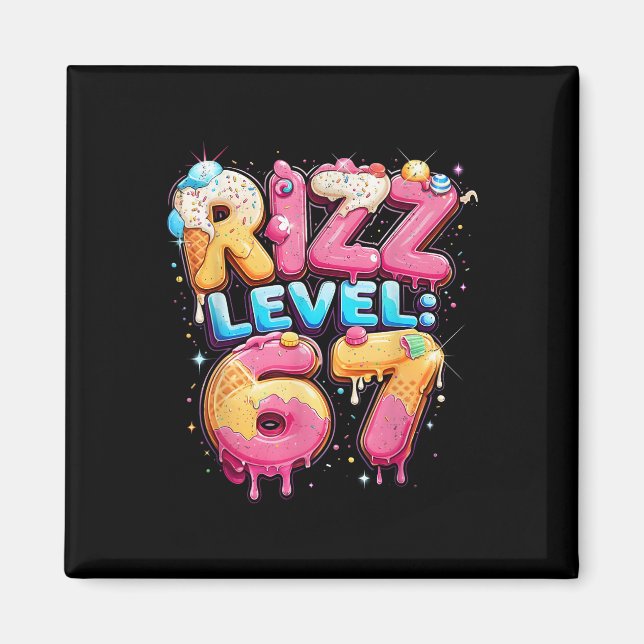 67 Eis-Drip-Cool-Meme Six Seven Gen Alpha Sl Magnet (Vorne)