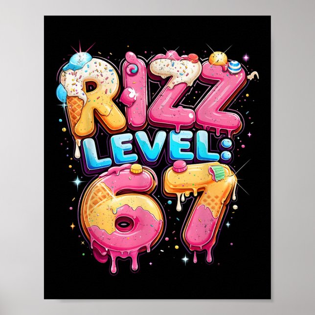 67 Eis-Drip-Cool-Meme Six Seven Gen Alpha Sl Poster (Vorne)
