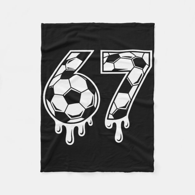 67 Eis-Drip-Fußball Gen Alpha Six Seven Meme  Fleecedecke (Vorderseite)