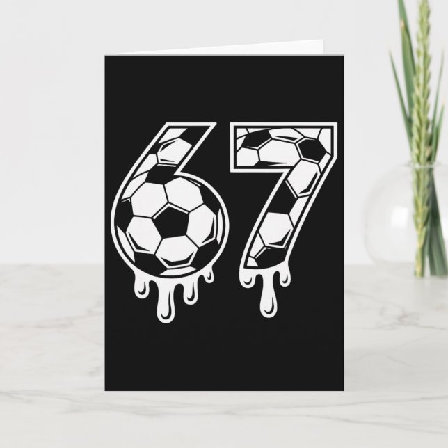 67 Eis-Drip-Fußball Gen Alpha Six Seven Meme  Karte (Vorderseite)