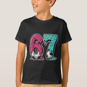 67 Eis-Drip-Fußball Gen Alpha-Slang Six Seven T-Shirt