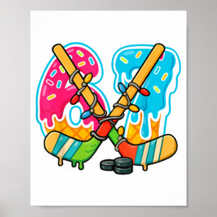 67 Eis-Drip-Hockey-Weihnachtslicht Poster