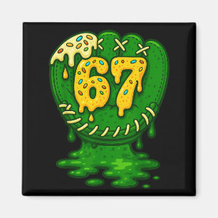 67 Eis Drip Lustig Sechs Sieben Baseball Magnet