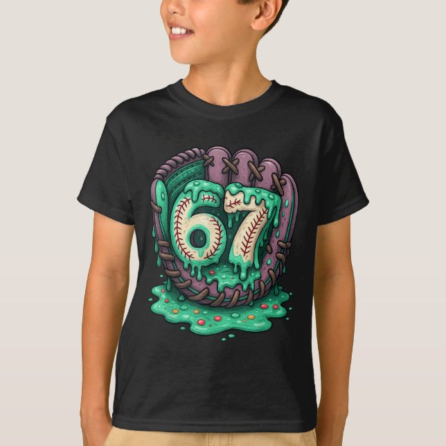 67 Eis-Drip lustig sechs sieben Baseball  T-Shirt (Vorderseite)