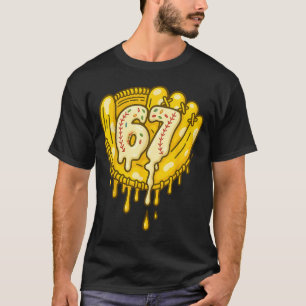 67 Eis-Drip lustig sechs sieben Baseball  T-Shirt