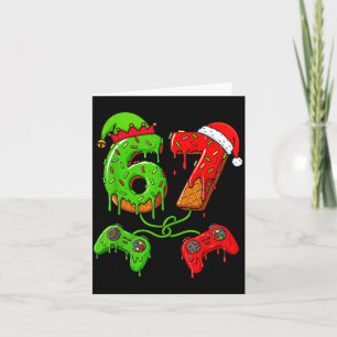 67 Eis-Drip-Meme-Gamer Sechs Sieben Weihnachten B Karte
