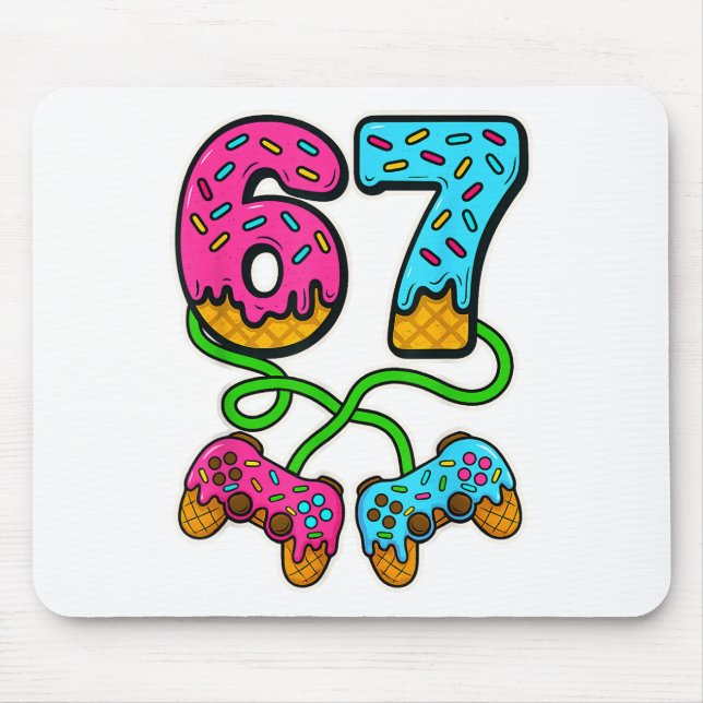 67 Eis-Drip-Meme-Gamer Six Seven Gen Alpha S Mousepad (Vorne)