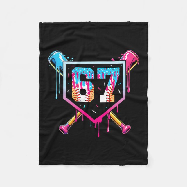 67 Eis-Drip-Meme Lustig Six Seven Gen Alpha ( Fleecedecke (Vorderseite)