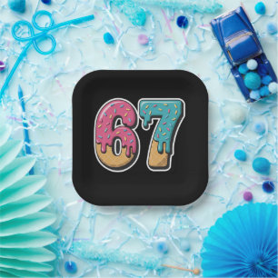 67 Eis-Drip-Meme Lustig Six Seven Gen Alpha Pappteller