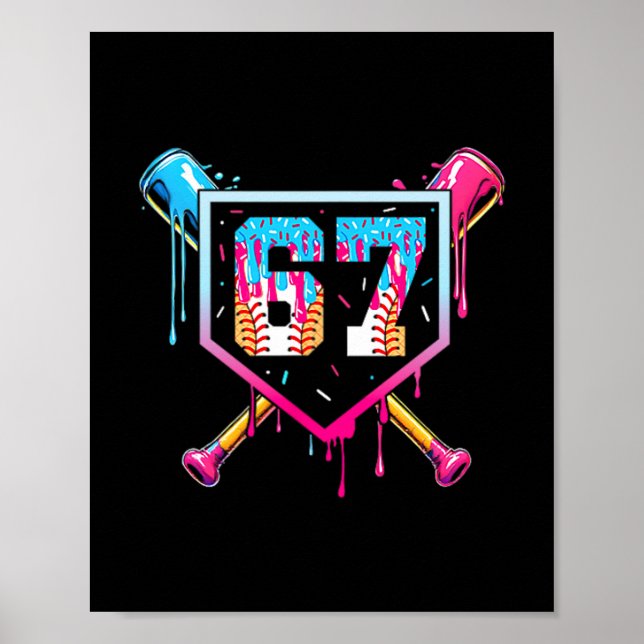 67 Eis-Drip-Meme Lustig Six Seven Gen Alpha ( Poster (Vorne)