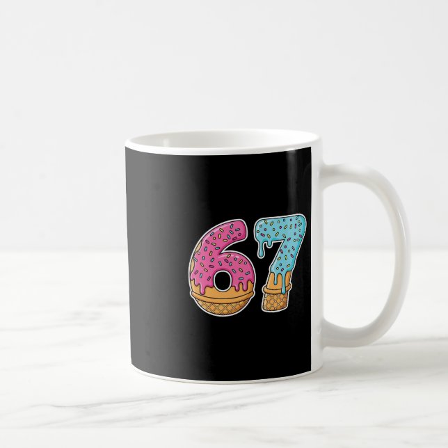 67 Eis-Drip-Meme Lustig Six Seven Gen Alpha S Kaffeetasse (Rechts)