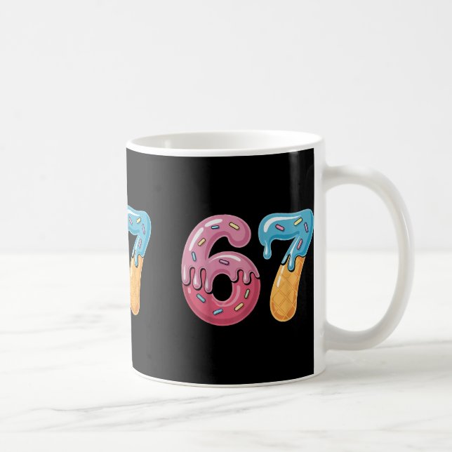 67 Eis-Drip-Meme Lustig Six Seven Gen Alpha S Kaffeetasse (Rechts)