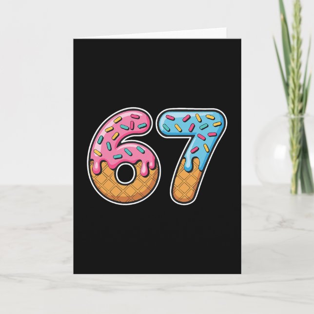 67 Eis-Drip-Meme Lustig Six Seven Gen Alpha S Karte (Vorderseite)