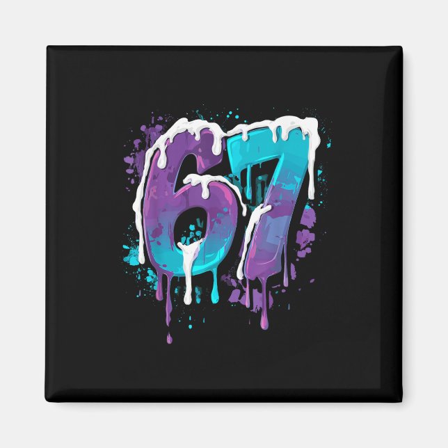 67 Eis-Drip-Meme Lustig Six Seven Gen Alpha S Magnet (Vorne)