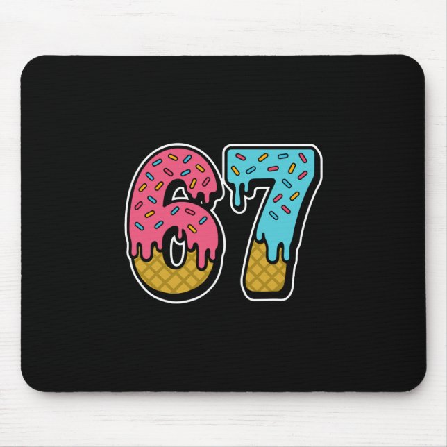 67 Eis-Drip-Meme Lustig Six Seven Gen Alpha S Mousepad (Vorne)