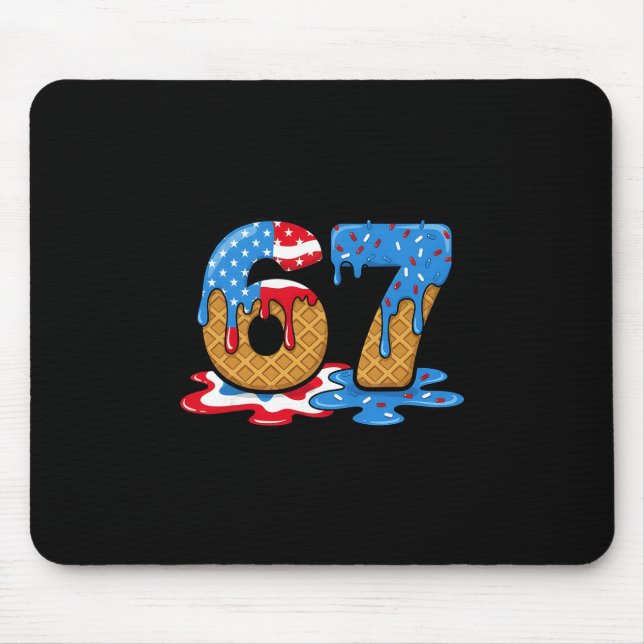 67 Eis-Drip-Meme Lustig Six Seven Gen Alpha S Mousepad (Vorne)