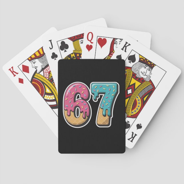 67 Eis-Drip-Meme Lustig Six Seven Gen Alpha  Spielkarten (Rückseite)