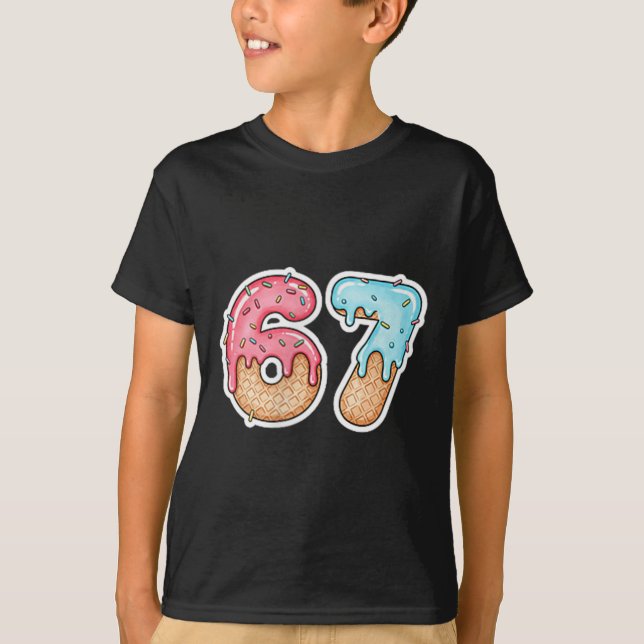 67 Eis-Drip-Meme Lustig Six Seven Gen Alpha ( T-Shirt (Vorderseite)