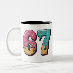 67 Eis-Drip-Meme Lustig Six Seven Gen Alpha  Zweifarbige Tasse