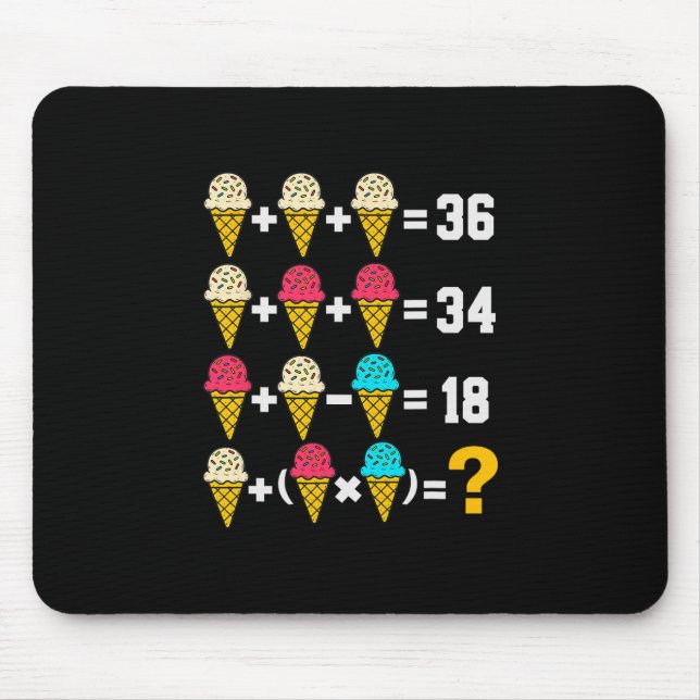 67 Eis-Drip-Meme-Reihenfolge der Operationen Mathe Mousepad (Vorne)