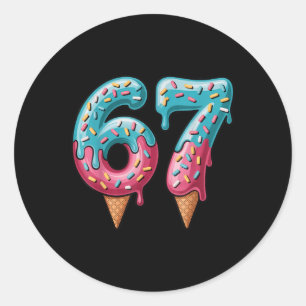 67 Eis-Drip-Meme Runder Aufkleber