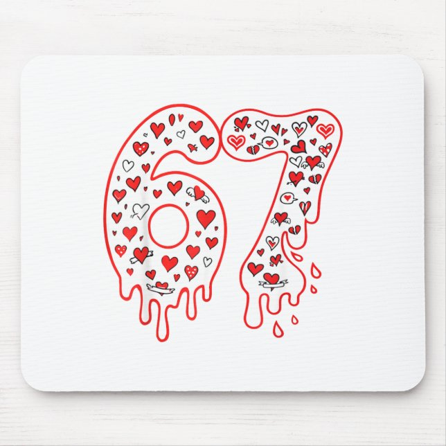 67 Eis-Drip-Meme Sechs Sieben Gen Alpha Valenti Mousepad (Vorne)