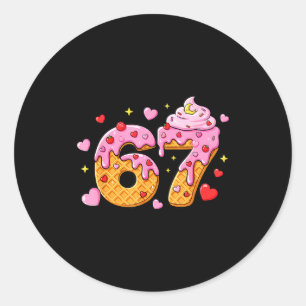 67 Eis-Drip-Meme Six Seven 6 7 Valentinstag Runder Aufkleber