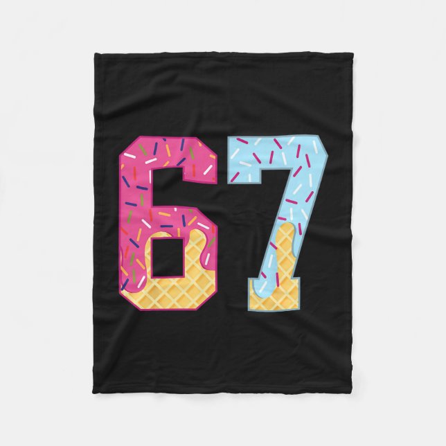 67 Eis-Drip-Meme Six Seven Gen Alpha-Slang 1 Fleecedecke (Vorderseite)