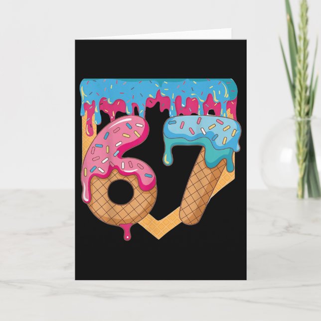 67 Eis-Drip-Meme Six Seven Gen Alpha-Slang _ Karte (Vorderseite)