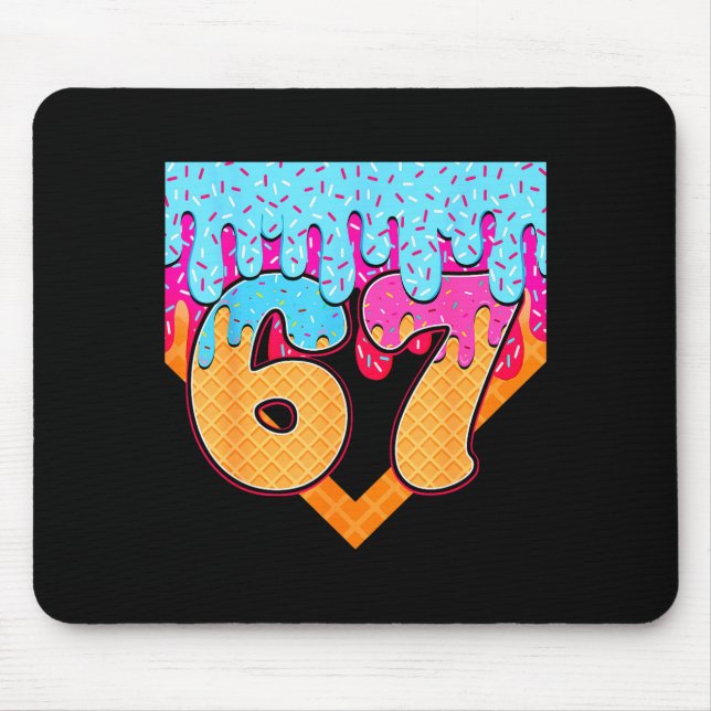 67 Eis-Drip-Meme Six Seven Gen-Alpha-Slang  Mousepad (Vorne)
