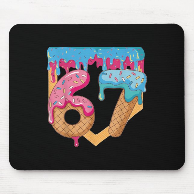 67 Eis-Drip-Meme Six Seven Gen Alpha-Slang _ Mousepad (Vorne)