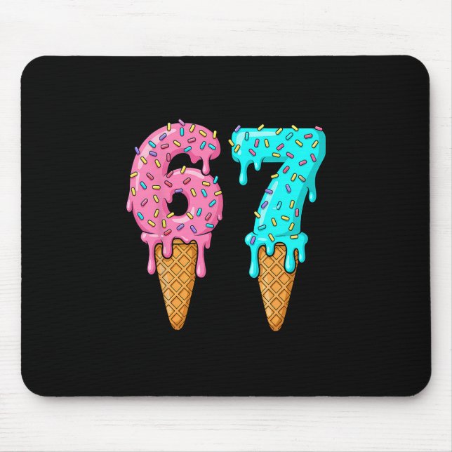 67 Eis-Drip-Meme Six Seven Gen Alpha-Slang  Mousepad (Vorne)