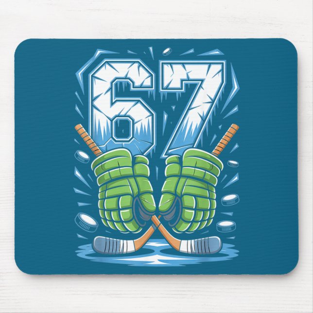 67 Eis-Drip-Meme Six Seven Gen-Alpha-Slang  Mousepad (Vorne)