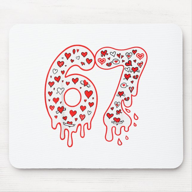 67 Eis-Drip-Meme Six Seven Gen Alpha Valenti Mousepad (Vorne)