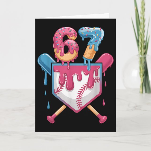 67 Eis-Drip-Meme Six Seven Pride 6 7 Eiscreme Karte (Vorderseite)