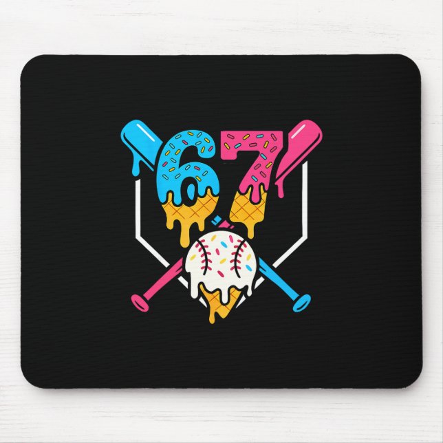67 Eis-Drip-Sell-Meme Sechs Sieben Gen Alpha Sl Mousepad (Vorne)