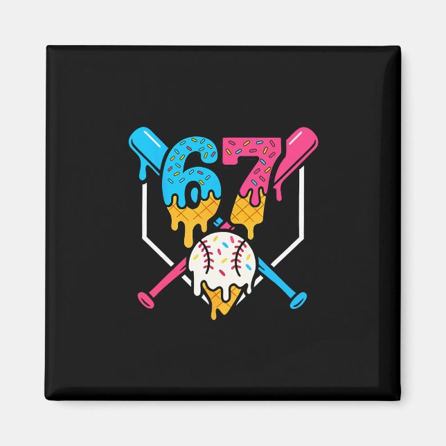 67 Eis-Drip-Sell-Meme Six Seven Gen Alpha Sl Magnet (Vorne)
