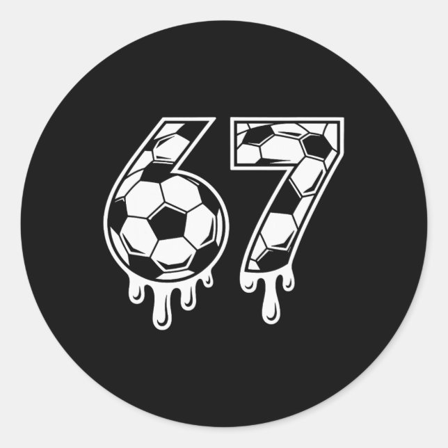 67 Eis-Drip-Soccer Gen Alpha Six Seven Meme  Runder Aufkleber (Vorderseite)