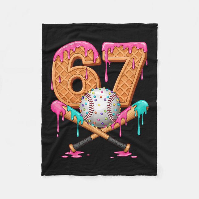67 Eis-Drip Verkaufe Nummer 67 Spieler 67. Geburt Fleecedecke (Vorderseite)