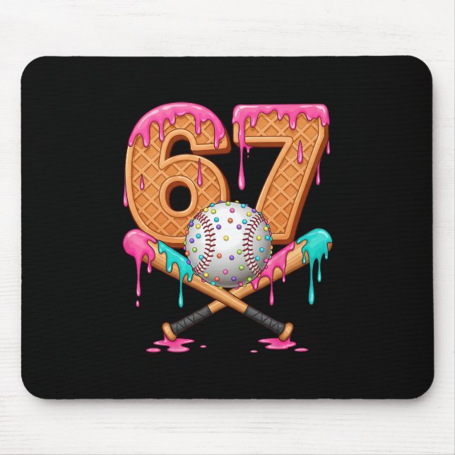 67 Eis-Drip Verkaufe Nummer 67 Spieler 67. Geburt Mousepad (Vorne)