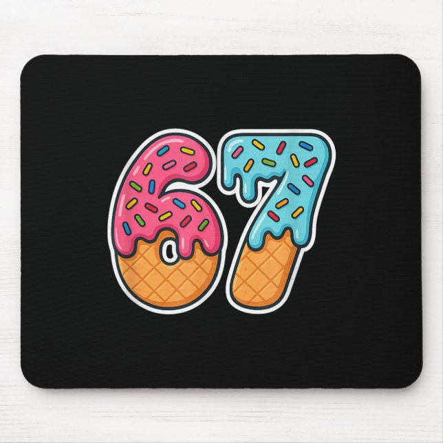 67 Eis Meme Drip Six Seven Slang Gen Alpha  Mousepad (Vorne)
