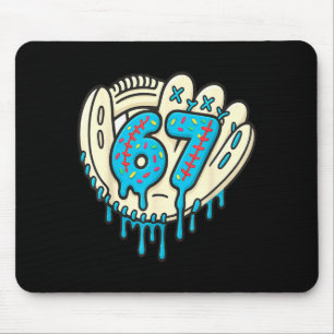 67 Eis tropft Lustig sechs sieben Baseball Mousepad