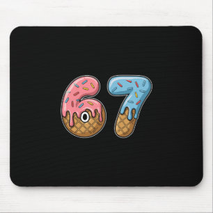 67 Eiscreme 67 Meme Lustig Six Seven Gen Alpha Män Mousepad