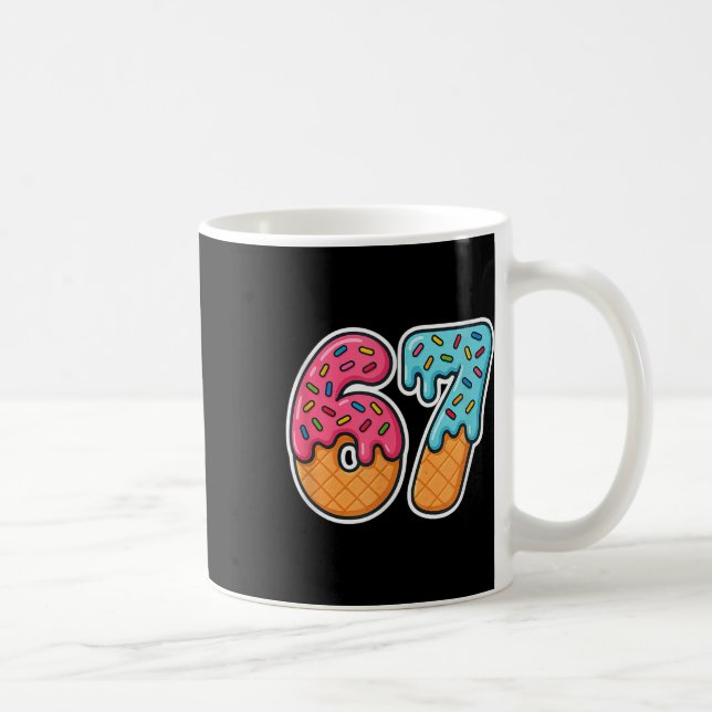 67 Eiscreme Meme Drip Six Seven Slang Gen Alpha  Kaffeetasse (Rechts)