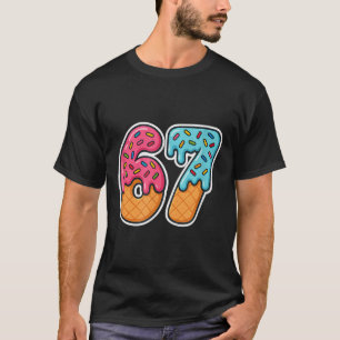 67 Eiscreme Meme Drip Six Seven Slang Gen Alpha  T-Shirt