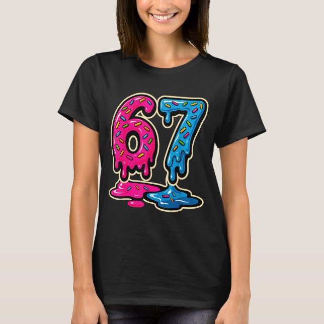 67 Eiscreme Meme Six Seven  T-Shirt (Vorderseite)