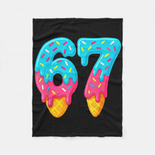 67 Eiscreme-Tropf-Meme Lustig Six Seven Gen Alpha  Fleecedecke