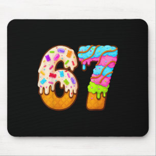 67 Eiscreme-Tropf-Meme Lustig Six Seven Gen Alpha  Mousepad